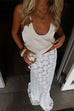 Karleedress Elastic WaistBand Lace Hollow Out Maxi Skirt