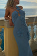 Karleedress Halter Cut Out Floral Crochet Maxi Dress