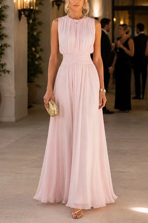 Karleedress Crewneck Sleeveless High Waist Maxi Dress