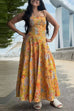 Karleedress Spaghetti Strap Floral Print Chiffon Maxi Dress