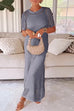 Karleedress Crewneck Hollow Out Maxi Vacation Dress with Detachable Liner