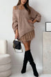Karleedress V Neck Drop Shoulder Slouchy Pullover Sweater