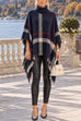 Karleedress Chicest Tassel Lattice Cloak Poncho Sweater (A)