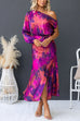 One Shoulder Slit Tie Dye Maxi Dress