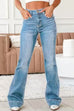 Karleedress Distressed Bell Bottoms Pocketed Denim Pants