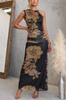 One Shoulder Ruched Floral Print Maxi Dress with Statement Strap