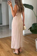 Karleedress Crewneck Sleeveless Cut Out Waist Maxi Dress