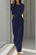Karleedress Round Neck Sleeveless High Waist Wide Leg Jumpsuit