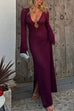 Karleedress V Neck Side Slit Crochet Beach Cover Up Maxi Dress