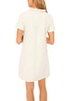 Karleedress Elegant Crewneck Short Sleeves Buttons Tweed Dress