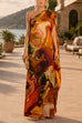 One Shoulder Valley Printed Maxi Dress