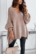Karleedress V Neck Drop Shoulder Slouchy Pullover Sweater