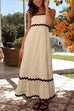 Karleedress Spaghetti Strap Ric Rac Trim Swing Maxi Dress