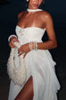 Karleedress Sleeveless Open Back Ruffle Trim Slit Maxi Dress