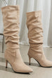 Karleedress Faux Suede Pointed Toe Stiletto Heel High Boots