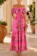 Karleedress Off Shoulder Floral Print Ruffle Tiered Maxi Dress