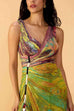 V Neck Sleeveless Printed High Slit Maxi Dress