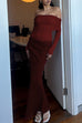 Karleedress Off Shoulder Long Sleeves Mesh Splice Maxi Dress