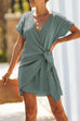 Karleedress Cross V Neck Tie Mini Dress(Runs Small, Please Size Up)