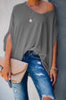 KD V Neck Batwing Short Sleeve Loose T Shirt
