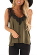 Karleedress V Neck Lace Splice Tank Tops