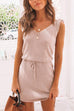 Karleedress Tie Shoulder Summer Drawstring Dress