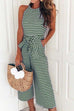 Karleedress Striped Bow-Knot Wide Leg Rompers