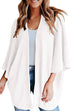 Karleedress Solid Open Front Kimono Knitting Cardigan
