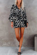 Karleedress Casual V Neck Batwing Sleeve Waisted Printed Jumpsuit