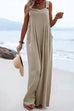 Karleedress Buttons Wide Leg Tank Jumpsuit with Pockets