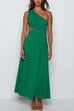 Karleedress One Shoulder Sleeveless Cut Out Slit Beach Dress