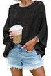 Karleedress Batwing Sleeve Hollow Out Knitting Top
