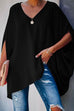 Karleedress V Neck Batwing Sleeve Oversized T Shirt