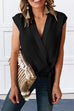 Karleedress Elegant V Neck Tie Waist Wrap Top