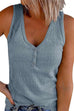 KD Solid V Neck Buttons Sleeveless Top