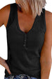 KD Solid V Neck Buttons Sleeveless Top