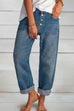 Karleedress Button Down Cuff Straight Leg Jeans