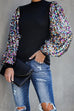 Karleedress Sequin Lantern Sleeve Sparkle Blouses