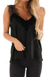 Karleedress V Neck Lace Splice Tank Tops