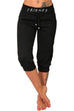 Karleedress Drawstring Letter Printed Crop Pants